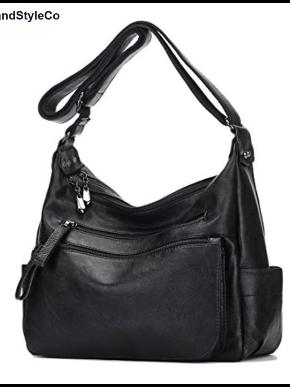 Soft PU Leather Hobo Crossbody Bag Multi Pocket Shoulder Handbag Purse
